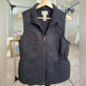 Black Quilted Fleece Vest